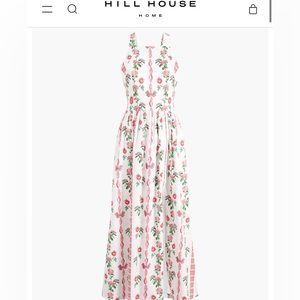 The Addie Dress Red Shell Vine Stripe Cotton Sateen